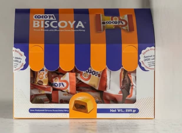 شکلات بیسکویا با مغز کرم کاکائو فندقی 500گرمی