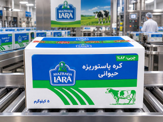 کره پاستوریزه حیوانی مزرعه لارا 5کیلویی-چربی82درصد